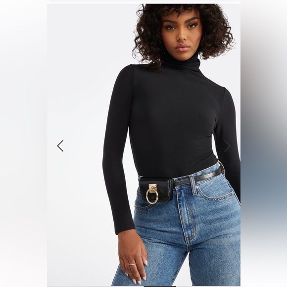 Black belt travel crossbody bag gold buckle ring - Picture 4 of 7